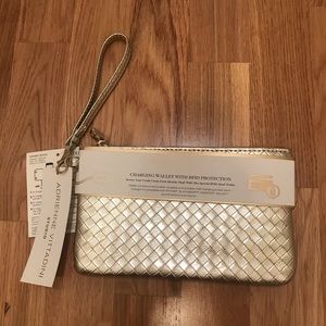 Gold metallic wristlet